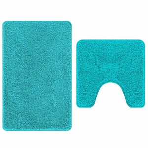 vidaXL Anti-slip Bath Mat Set 2 pcs Turquoise PP