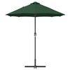 vidaXL Garden Parasol Green 370 x 197 x 239 cm Polyester and Aluminium