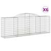 vidaXL Arched Gabion Baskets 6 pcs 300x50x100/120 cm Galvanised Iron