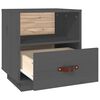 vidaXL Bedside Cabinet Grey 40x34x45 cm Solid Wood Pine