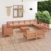 vidaXL 13 Piece Garden Lounge Set Solid Wood Pine Honey Brown