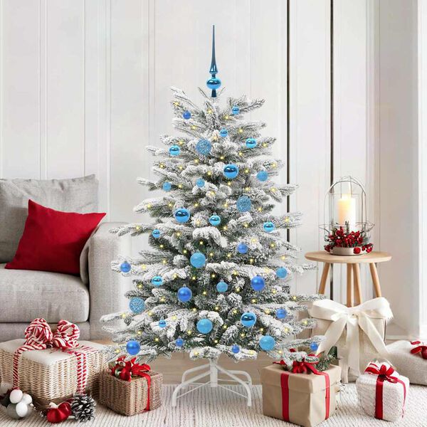 vidaXL Artificial Hinged Christmas Tree White 150 cm PE and PVC