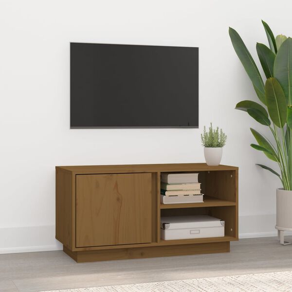 vidaXL TV Cabinet Honey Brown 80x35x40.5 cm Solid Wood Pine