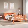 vidaXL Bookcase Bed without Mattress Wax Brown 140x190cm Solid Wood Pine