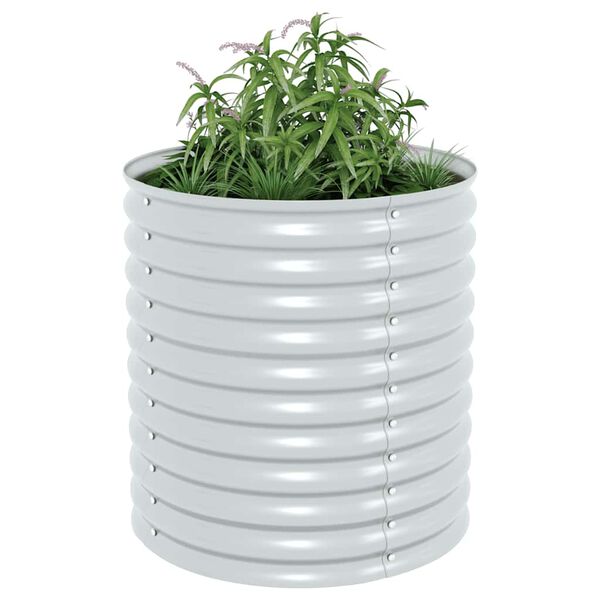 vidaXL Garden Raised Bed 80x80x81 cm Galvanised Steel Silver