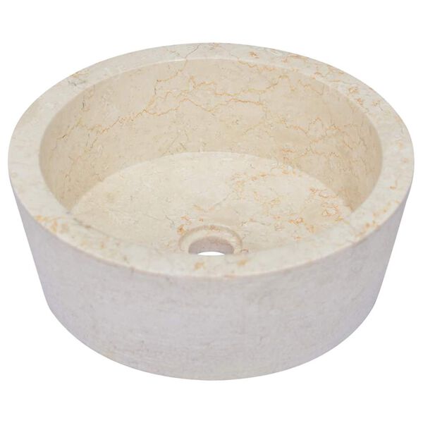 vidaXL Sink Cream &Oslash;40x15 cm Marble