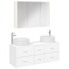 vidaXL Bathroom Furniture Set 4 pcs White Engineered Wood and Glass
