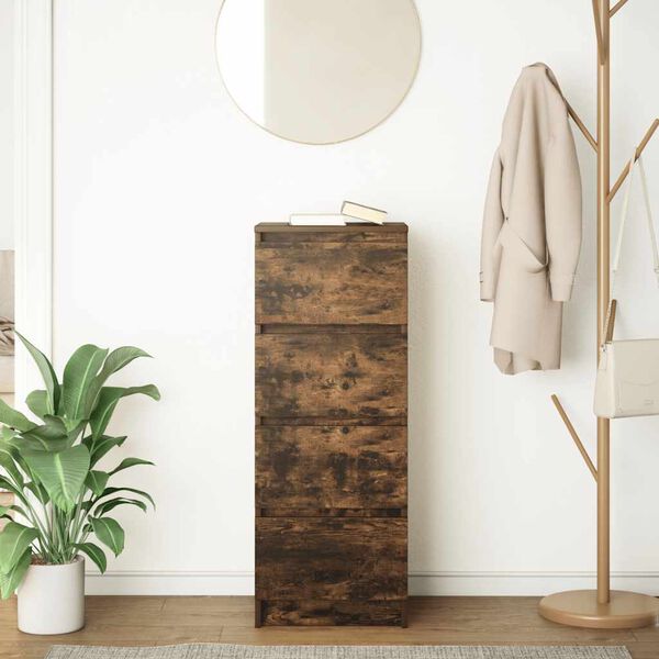vidaXL Sideboard Smoked Oak 37.5x35x99 cm Engineered Wood