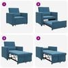 vidaXL Single Sofa Bed Reclining Blue 90 x 165 x 87 cm Velvet