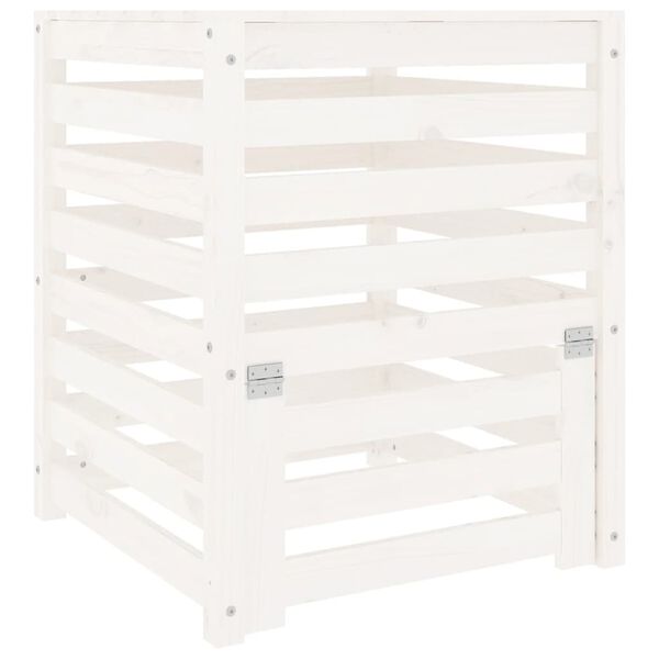 vidaXL Composter White 63.5x63.5x77.5 cm Solid Wood Pine