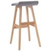vidaXL Bar Stool Light Grey Fabric