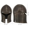 vidaXL Medieval Knight Helmet Antique Replica LARP Silver Steel