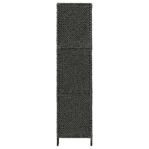 vidaXL 4-Panel Room Divider Black 154x160 cm Water Hyacinth