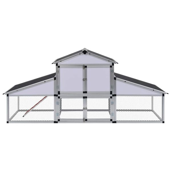 vidaXL Chicken Coop with Runs and Nest Box Aluminium