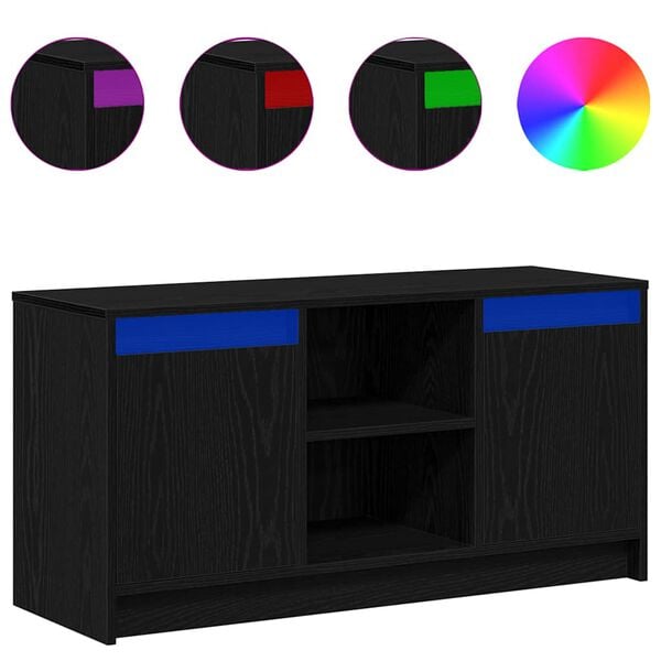 vidaXL TV Units Black 100 x 34 x 50 cm Engineered wood