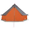 vidaXL Family Tent Tipi 10-Person Grey and Orange Waterproof