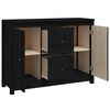vidaXL Sideboard Black 100x35x74 cm Solid Wood Pine