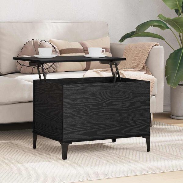 vidaXL Coffee Table Black Oak 60 x 44.5 x 45 cm Engineered Wood