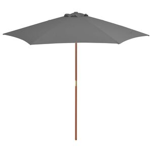 vidaXL Garden Parasol with Wooden Pole 270 cm Anthracite
