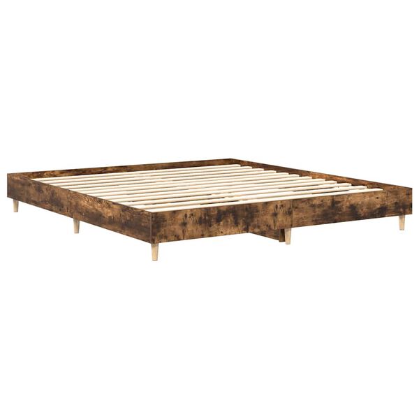 vidaXL Bed Frame without Mattress Smoked Oak 160x200cm Engineered Wood