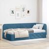 vidaXL Corner Bed Frame with Headboard Blue 90 x 200 cm Velvet