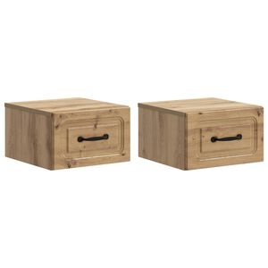 vidaXL Wall-Mounted Bedside Cabinet 2 pcs Artisan Oak Engineered Wood