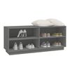 vidaXL Shoe Cabinet Grey 110x34x45 cm Solid Wood Pine
