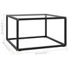 vidaXL Coffee Table Black with Tempered Glass 60x60x35 cm