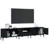vidaXL TV Cabinet with Drawer Black 200x25x44 cm Engineered Wood