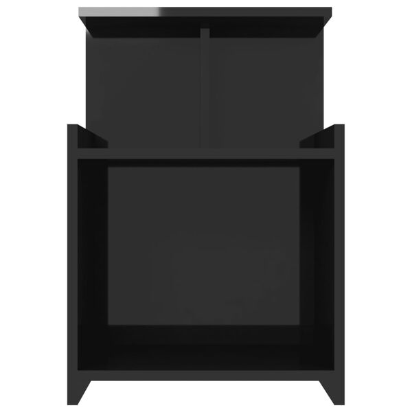 vidaXL Bed Cabinet High Gloss Black 40x35x60 cm Engineered Wood