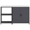 vidaXL Kitchen Storage Set with Shelf with Door 2 pcs Anthracite Steel