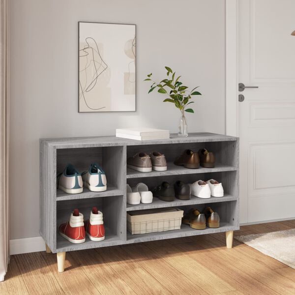 vidaXL Shoe Cabinet Grey Sonoma 102x36x60 cm Engineered Wood