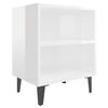 vidaXL Bed Cabinets with Metal Legs 2 pcs High Gloss White 40x30x50 cm