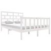 vidaXL Bed Frame without Mattress White Solid Wood Pine King Size