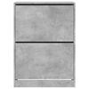 vidaXL Shoe Cabinet with 2 Flip-Drawers Concrete Grey 80x42x108 cm