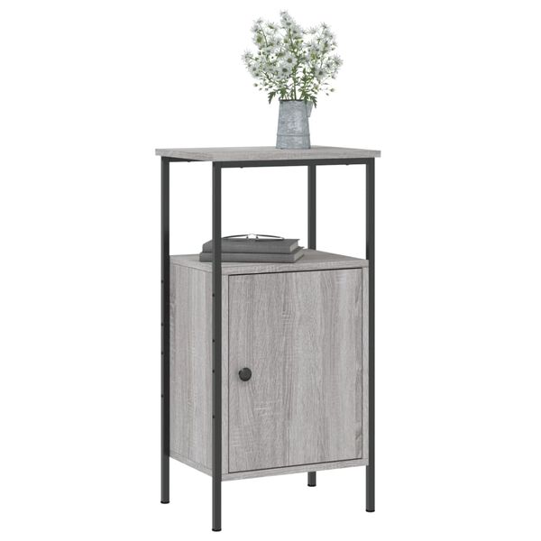 vidaXL Bedside Cabinet Grey Sonoma 41x31x80 cm Engineered Wood