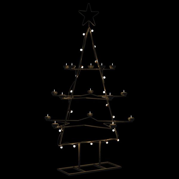 vidaXL Metal Christmas Tree for Decoration Black 105 cm