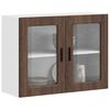 vidaXL Kitchen Wall Cabinet with Glass Door Porto Brown Oak