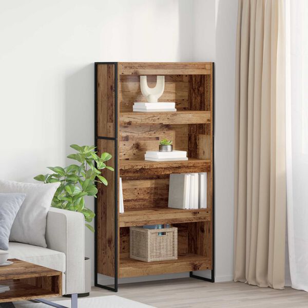 vidaXL Book Cabinet 2 pcs Old Wood 80 x 30 x 155 cm Engineered Wood