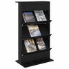 vidaXL Magazine Rack Black Oak 70 x 41 x 126 cm Engineered Wood