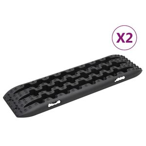 vidaXL Traction Boards 2 pcs Black 106x30,5x7 cm Nylon