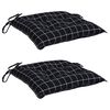 vidaXL Chair Cushions 2 pcs Black Check Pattern 50x50x7 cm Oxford Fabric