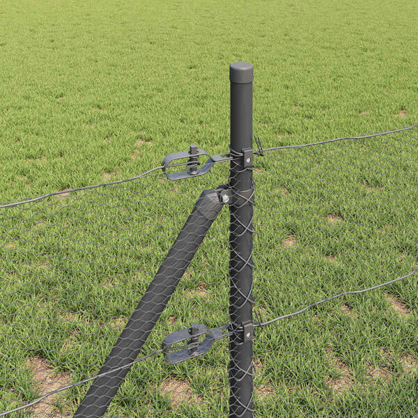 vidaXL Fence Post Grey 25 x 0.8 m (13 mm mesh) Steel and PVC