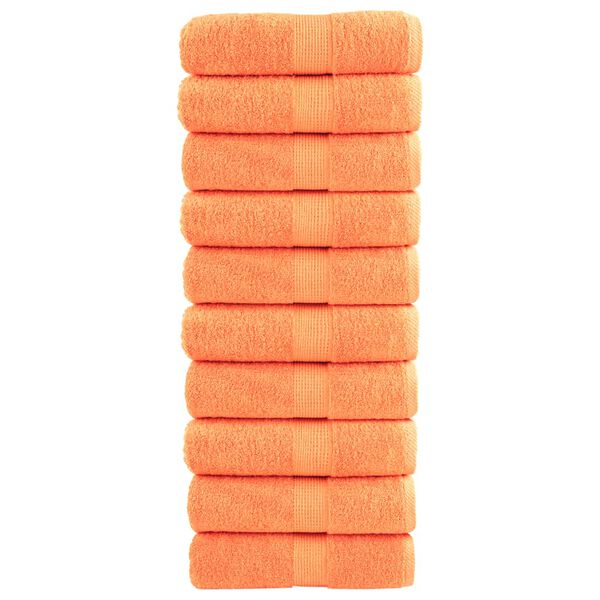 vidaXL Premium Wash Towels SOLUND 10 pcs Orange 30x30 cm 600 gsm