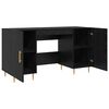 vidaXL Desk with Shelf Black oak 140 x 50 x 75 cm Engineered wood