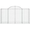 vidaXL Arched Gabion Baskets 14 pcs 200x50x100/120 cm Galvanised Iron