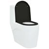 vidaXL Toilet Seat Black 46.2 x 36 x 4.3 cm Duroplast