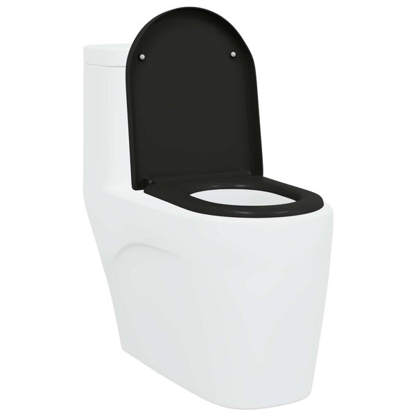 vidaXL Toilet Seat Black 46.2 x 36 x 4.3 cm Duroplast