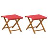 vidaXL Deck Chair 2 pcs Solid Eucalyptus Wood Red