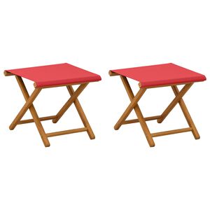 vidaXL Deck Chair 2 pcs Solid Eucalyptus Wood Red